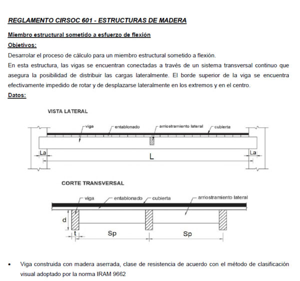 Miembros solicitados a flexión según CIRSOC601