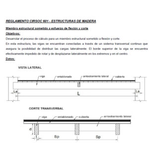 Miembro de madera sometido a flexión y corte según CIRSOC-601