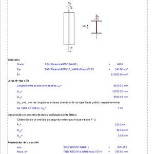 Diseño de vigas W en compresión y flexión
